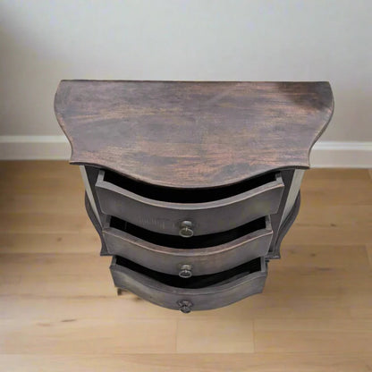 Wooden Designer Side Table With Three Drawers bedside table - Bone Inlay Furnitures