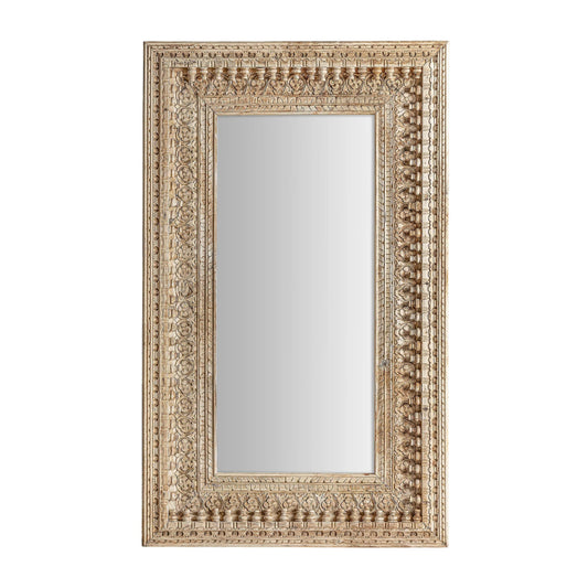 Wooden Hand Carved Mirror Frame Natural Color mirror frame - Bone Inlay Furnitures