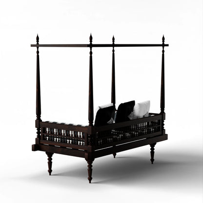 Wooden Handmade Canopy Day Bed Daybed - Bone Inlay Furnitures