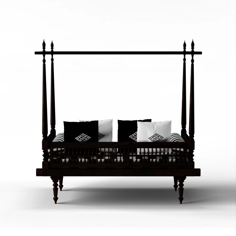 Wooden Handmade Canopy Day Bed Daybed - Bone Inlay Furnitures