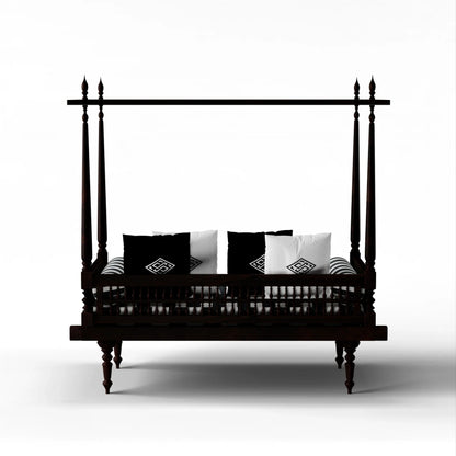 Wooden Handmade Canopy Day Bed Daybed - Bone Inlay Furnitures