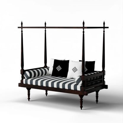 Wooden Handmade Canopy Day Bed Daybed - Bone Inlay Furnitures