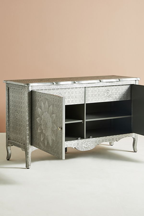 German Silver Floral Credenza