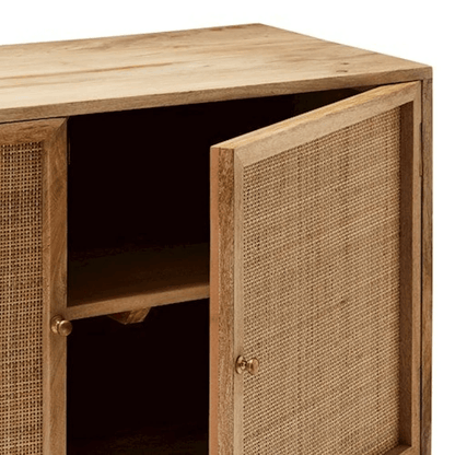 Beatriz Sideboard with 2 front doors in Natural Rattan | Indian Wooden Furniture - Bone Inlay Furnitures