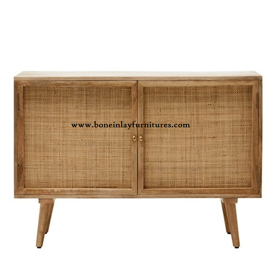 Beatriz Sideboard with 2 front doors in Natural Rattan | Indian Wooden Furniture - Bone Inlay Furnitures