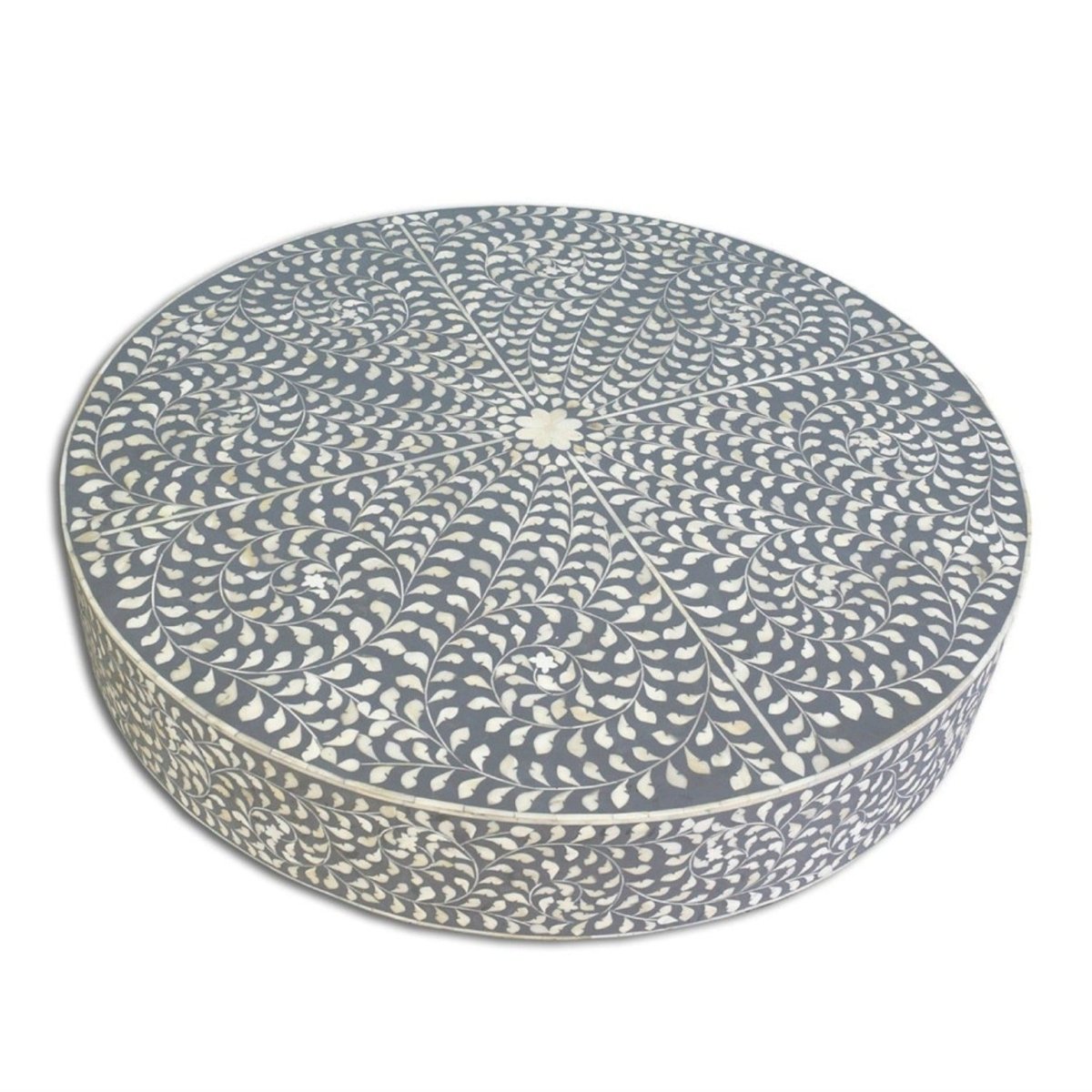  Floral Design Center Table  in Grey Color - Top View