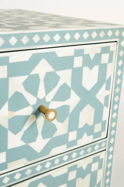 Handmade Wooden Turquoise Color Dresser