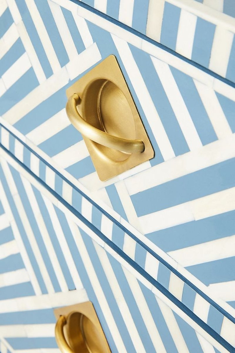 blue and white striped dresser Alivia Dresser (Blue) by Furniture of America
