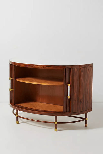 Deluxe Tamboured Demi-Lune Cabinet | Half Round Luxury Wooden Cabinet | Free Door Delivery in 6 Weeks