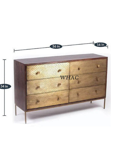 Manor Chest of  Drawers with Brass Cladding