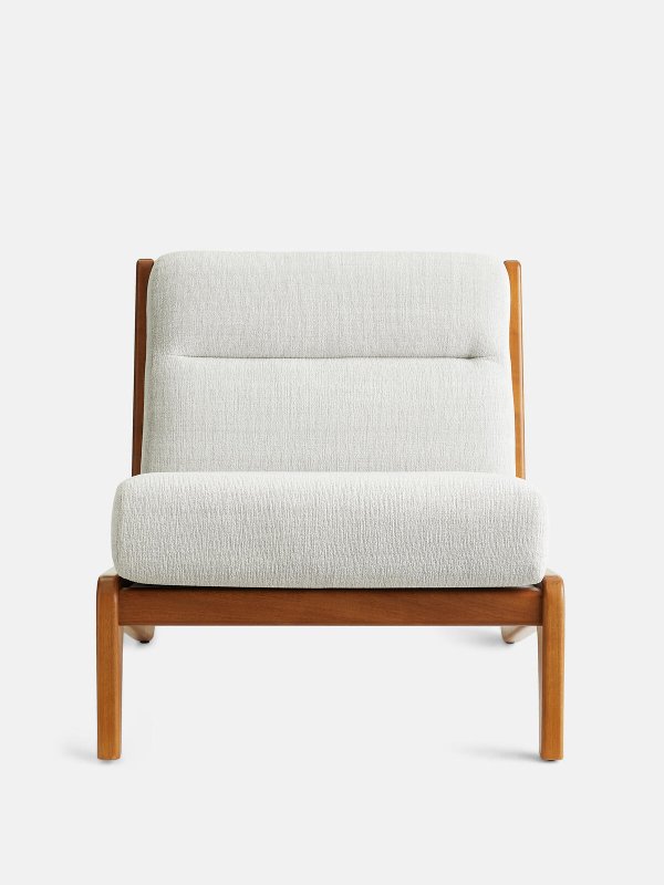 Fletcher Armless Lounge Chair | Vintage-inspired Handmade Wooden Chair Chair - Bone Inlay Furnitures