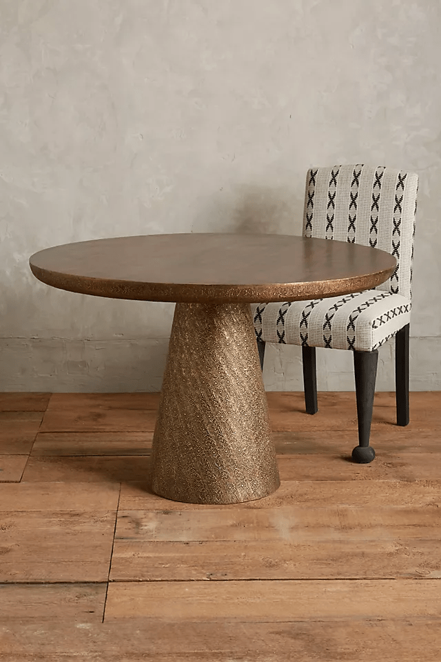 gold clad round kitchen table 
