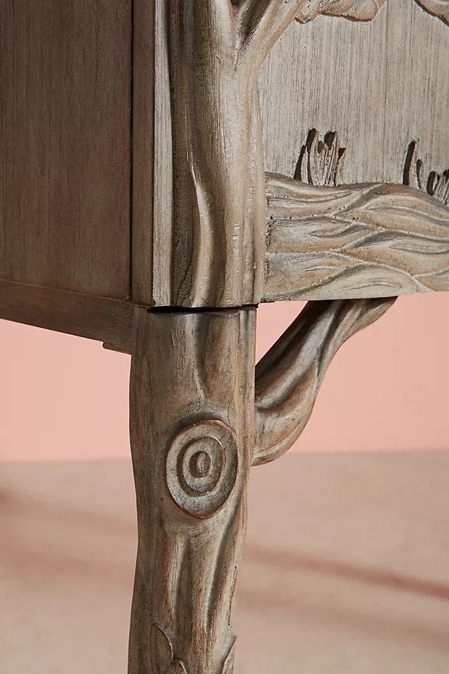 Hand-carved Land & Sky Bar Cabinet | Handmade Liquor Cabinet Bar Cabinet - Bone Inlay Furnitures