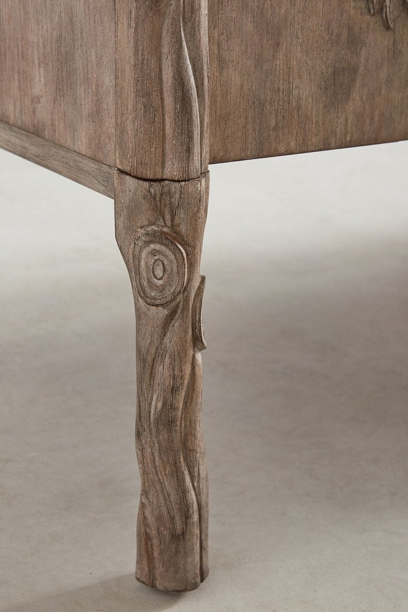 Hand Carved Land & Sky Buffet Table | Handmade Indian Custom Made Sideboard Buffet & Sideboard - Bone Inlay Furnitures