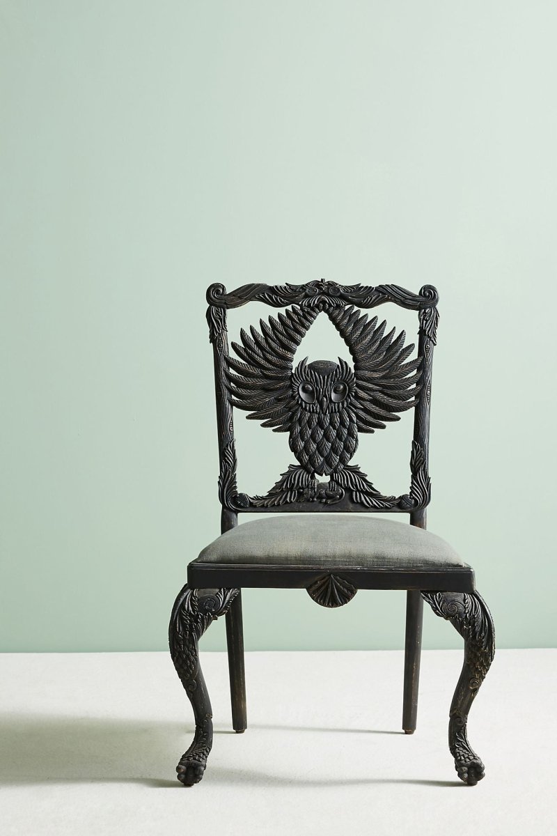 Handcarved Menagerie Owl Dining Chair