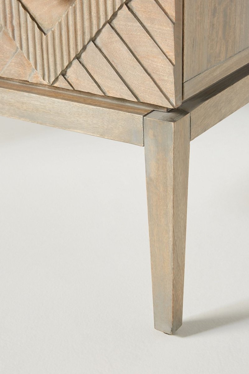 Hand Carved Samuel Work Desk with Storage | Handmade Washed Gray Color Laptop Desk with Drawers Desk - Bone Inlay Furnitures