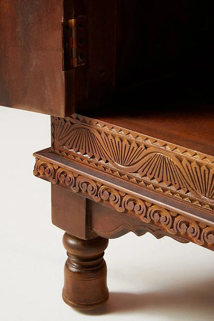 Hand-carved Wooden Credenza