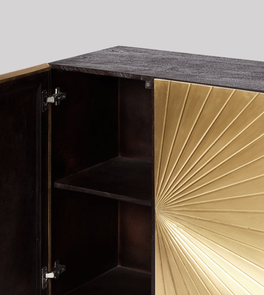 Hand Embossed Brass Cabinet | Wooden Golden Metal Cabinetry Furniture Cabinet - Bone Inlay Furnitures