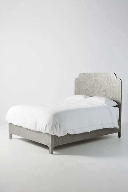 Brass Lotus Bed  in White Metal