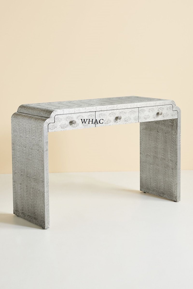 Hand-Metal Lotus Console Table