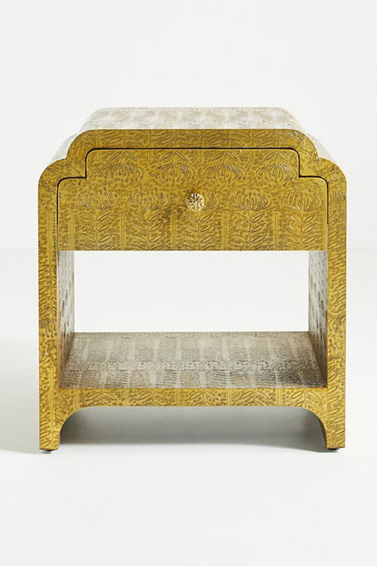 hand embossed Lotus Nightstand