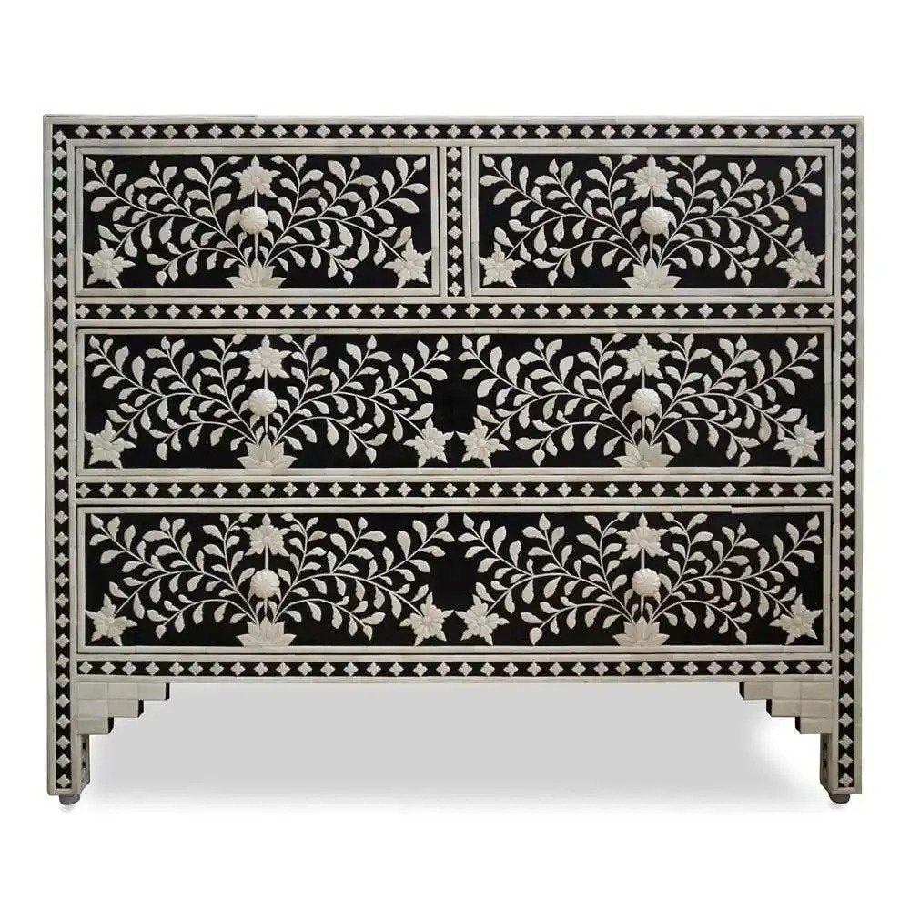 Black Color Chest Of 4 Drawers