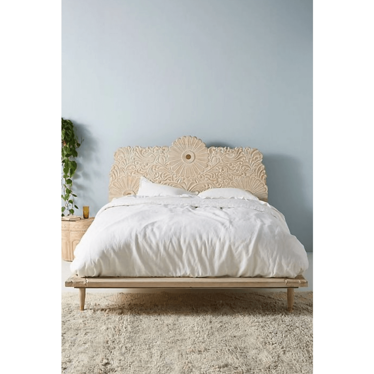 Bohemian Style Floral Queen Bed