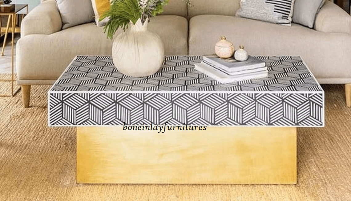 Optical inlay online coffee table