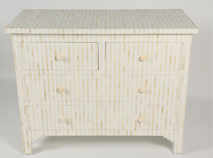Handmade Bone Inlay Stripe Chest of 4 Drawers | Handmade Dresser Chest of Drawers - Bone Inlay Furnitures