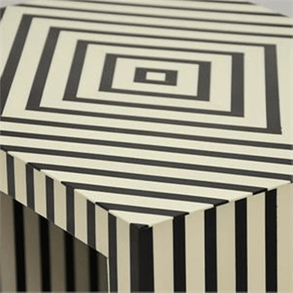 Handmade Bone Inlay Wooden Striped Pattern Bedside Table | Nightstand with 1 Drawer Furniture Bedside Table - Bone Inlay Furnitures