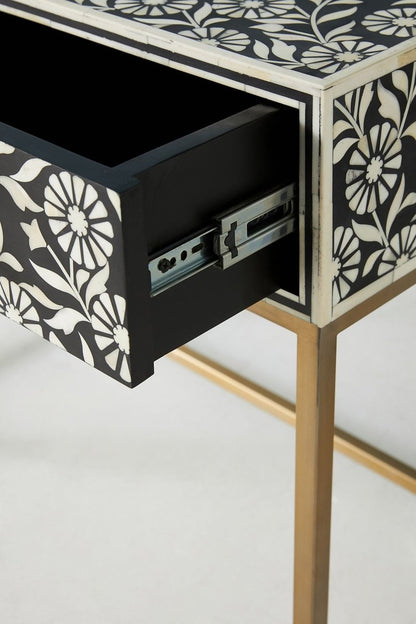 Handmade Bone Inlay Work Desk in Black Color | Bone Inlay Console Table console table - Bone Inlay Furnitures