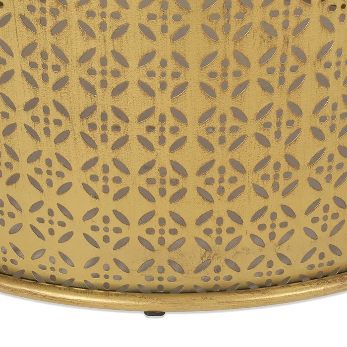 Handmade Brass Metal Conversion Table | Embossed Metal Round Coffee Table Coffee Table - Bone Inlay Furnitures