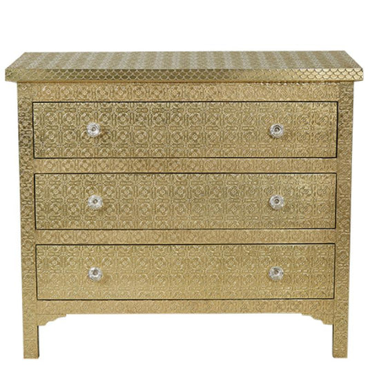 Vintage Embossed Metal Chest of Drawers & Dresser - Timeless Appeal Bone Inlay Furnitures Vintage Embossed Metal Chest of Drawers & Dresser - Timeless Appeal Bone Inlay Furnitures