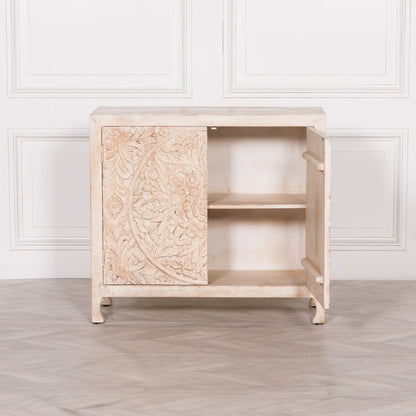 Handmade Floral Carving Cabinet | Hand Carved Cabinetry Furniture Cabinet - Bone Inlay Furnitures