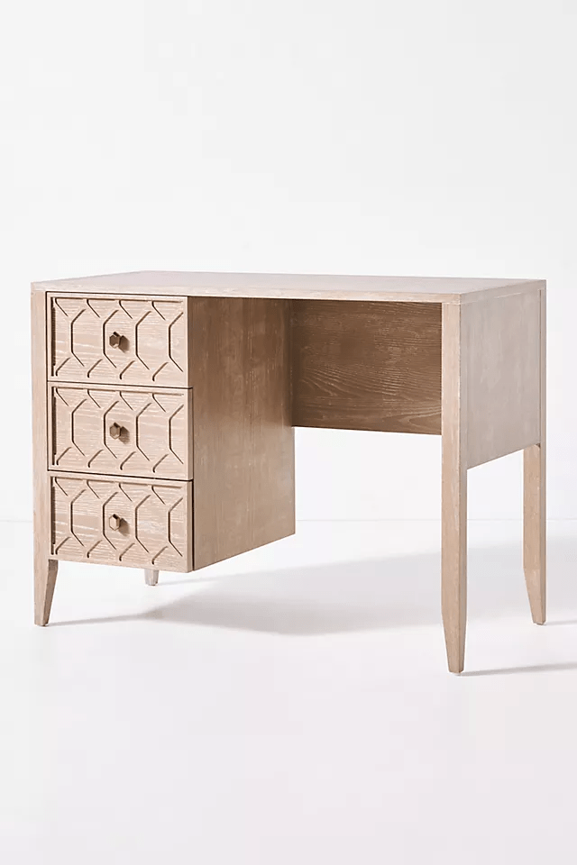 Handmade Hand Carved Textured Trellis Work Desk | Wooden Laptop desk Desk - Bone Inlay Furnitures