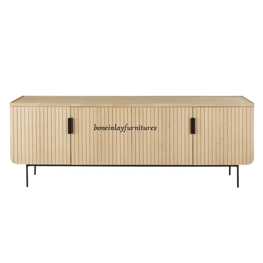 Extra Long Solid Wood Sideboard with 4 doors