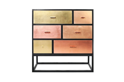 Handmade Metal Black Copper Dresser | Copper Look chest of drawers Chest of Drawers - Bone Inlay Furnitures