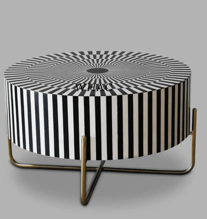 Handmade Striped Waterfall Pattern Coffee Table | Bone Inlay Furniture workdesk - Bone Inlay Furnitures