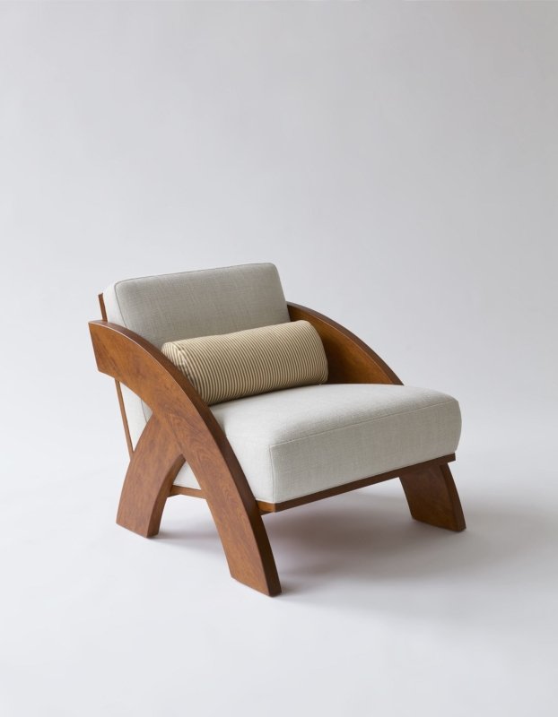 Stylish Arc Lounge Chair | Designer Wooden Lounge Chair Chair - Bone Inlay Furnitures